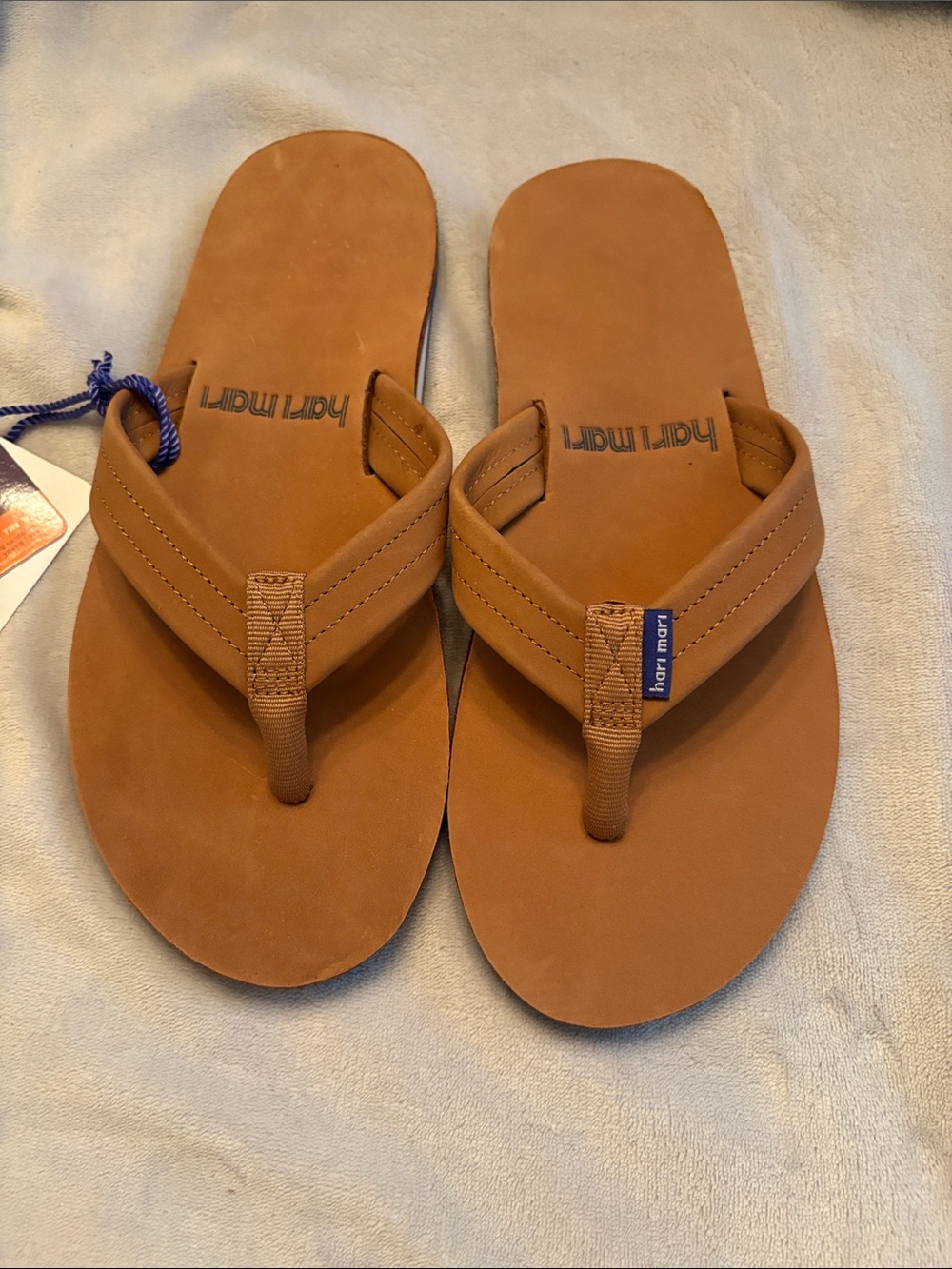 Hari Mari Men's Tan Flip Flop Sandals — Casual Leather-Style Comfort